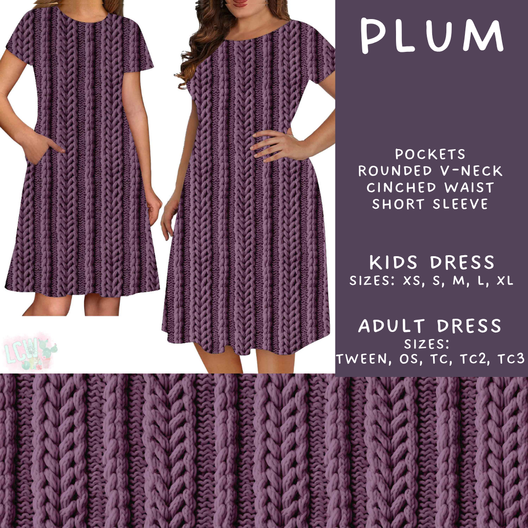 Batch #596 - Sweater Weather - Closes 10/9 - ETA early Dec - Plum Adult & Kids Dresses