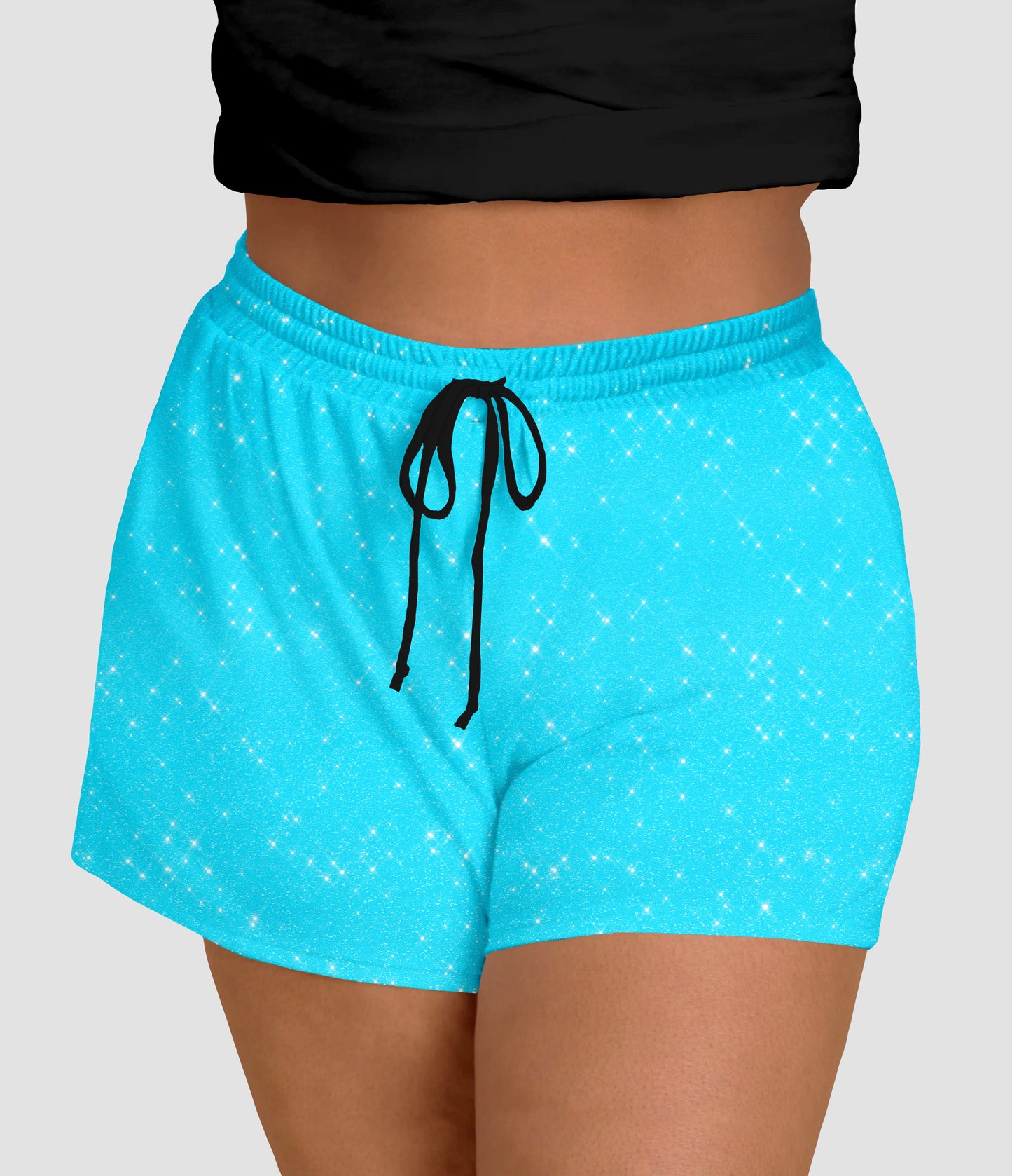 RTS - Bright Blue Sparkle Jogger Shorts