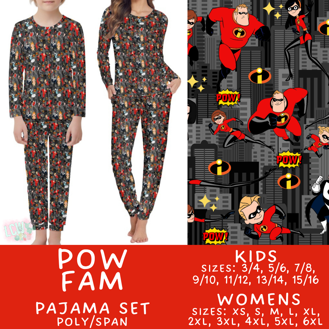 Batch #587 - Family Pajamas 2 - Closes 9/18 - ETA mid Nov - Pow Fam Women's & Kid's Pajama Sets
