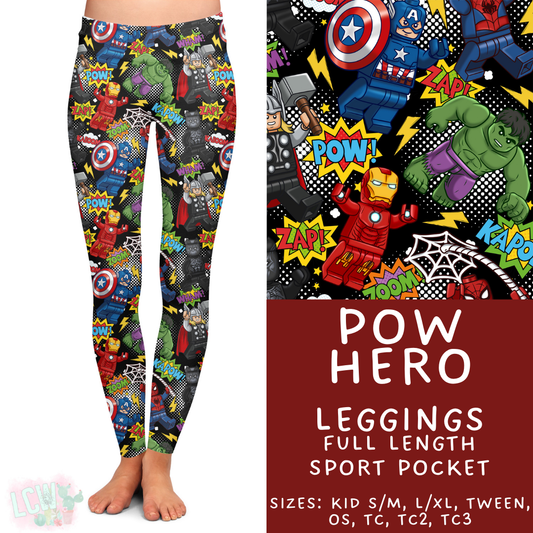 Batch #479 - Cool Characters 11 - Closes 1/21 - ETA mid/late March - Pow Hero Full Length Leggings
