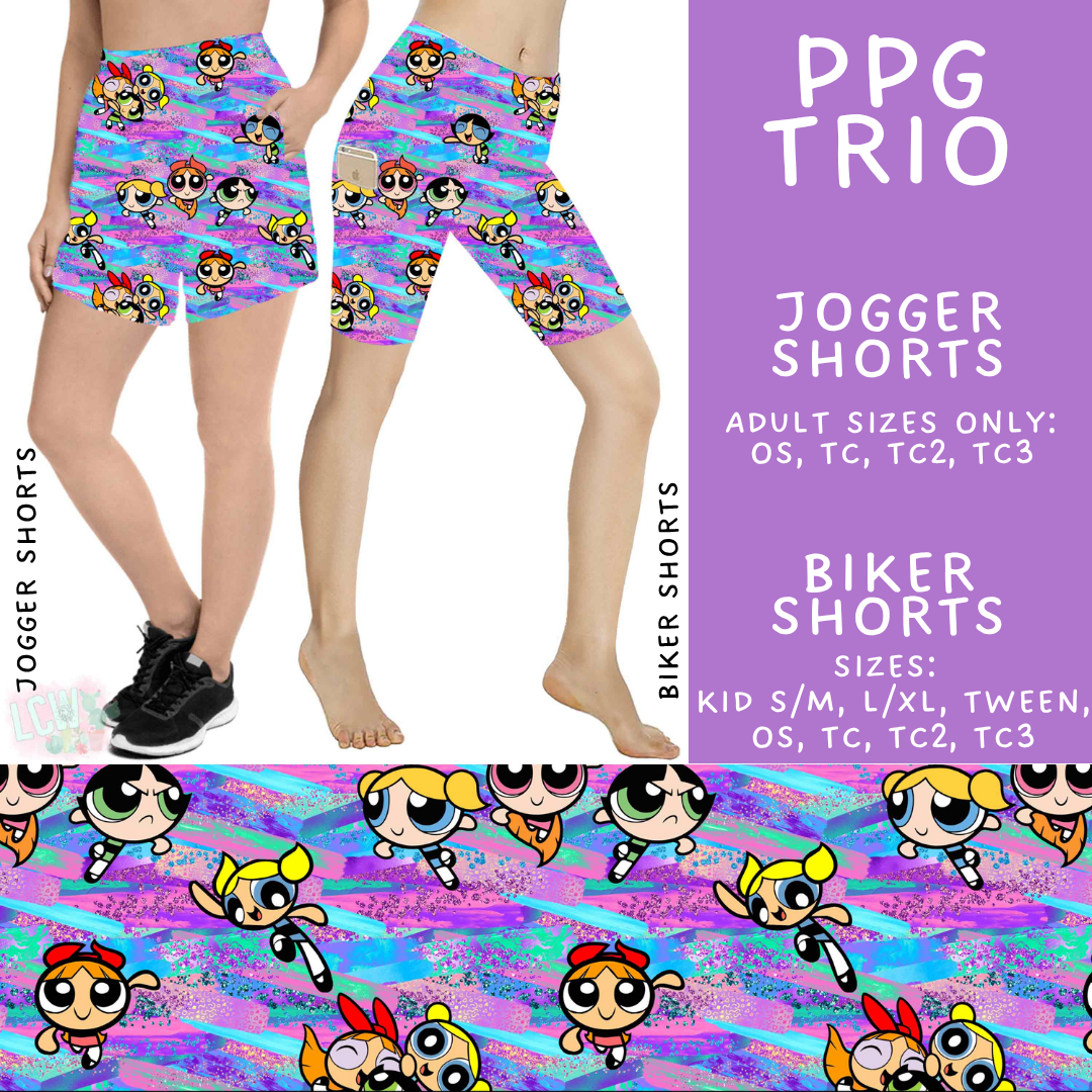 Batch #544 - Cool Characters 16 - Closes 6/17 - ETA mid August - PPG Trio Biker & Jogger Shorts