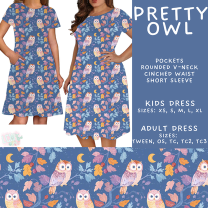 Batch #589 - August Request Run - Closes 9/23 - ETA mid/late Nov - Pretty Owl Adult & Kids Dresses