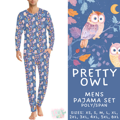 Batch #587 - Family Pajamas 2 - Closes 9/18 - ETA mid Nov - Pretty Owl Men's Pajama Set