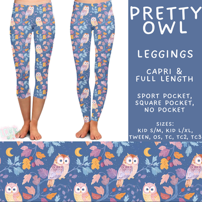 Batch #589 - August Request Run - Closes 9/23 - ETA mid/late Nov - Pretty Owl Full and Capri Length Leggings