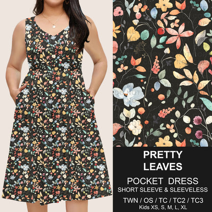 B302 - Preorder Pretty Leaves Pocket Dress (Closes 7/24. ETA: early Oct)