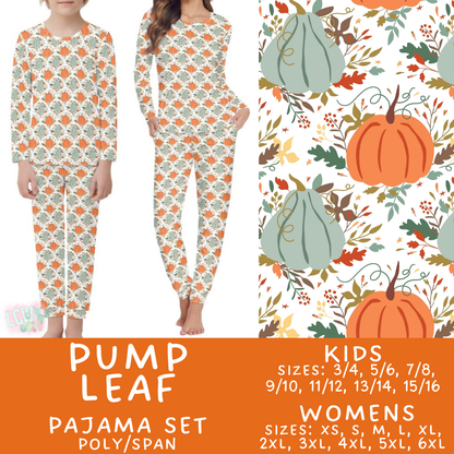 Batch #580 - Fall Family Pajamas 2 - Closes 9/4 - ETA early Nov - Pump Leaf Women's & Kid's Pajama Set