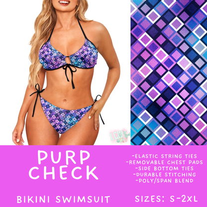 Batch #543 - Pool Party 2 - Closes 6/15 - ETA early/mid August - Purp Check Women's 2 Piece Bikini