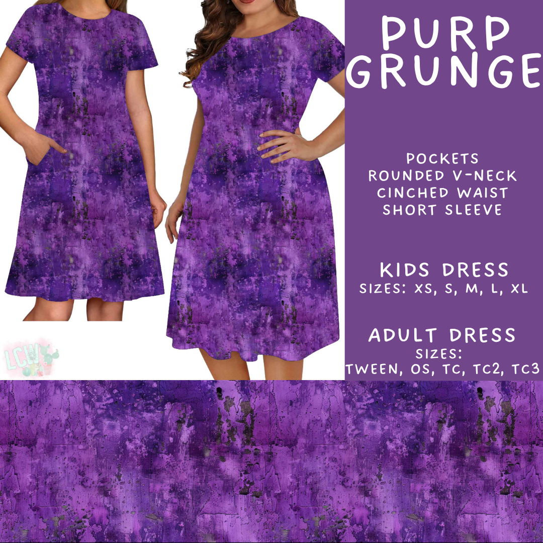 Batch #605 - Mardi Party - Closes 10/28 - ETA late Dec - Purp Grunge Adult & Kids Dresses