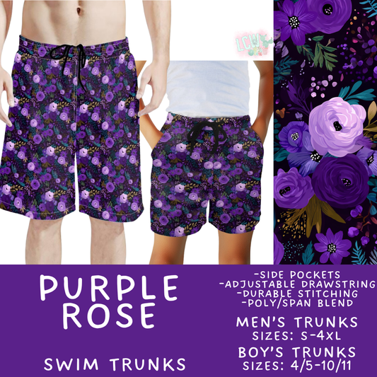 Batch #543 - Pool Party 2 - Closes 6/15 - ETA early/mid August - Purple Rose Boys' & Men's Swim Trunks