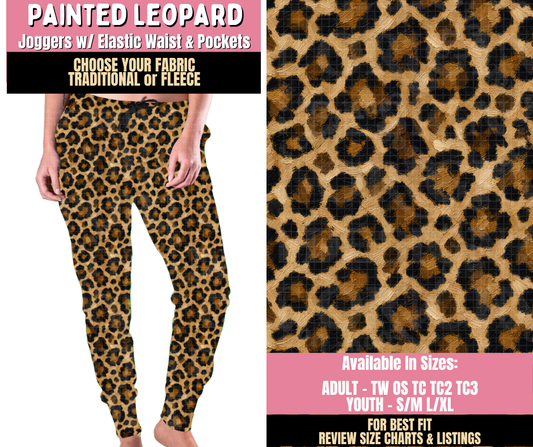 Preorder! Closes 10/15. ETA Jan. Painted Leopard Joggers Choose Fleece or Traditional