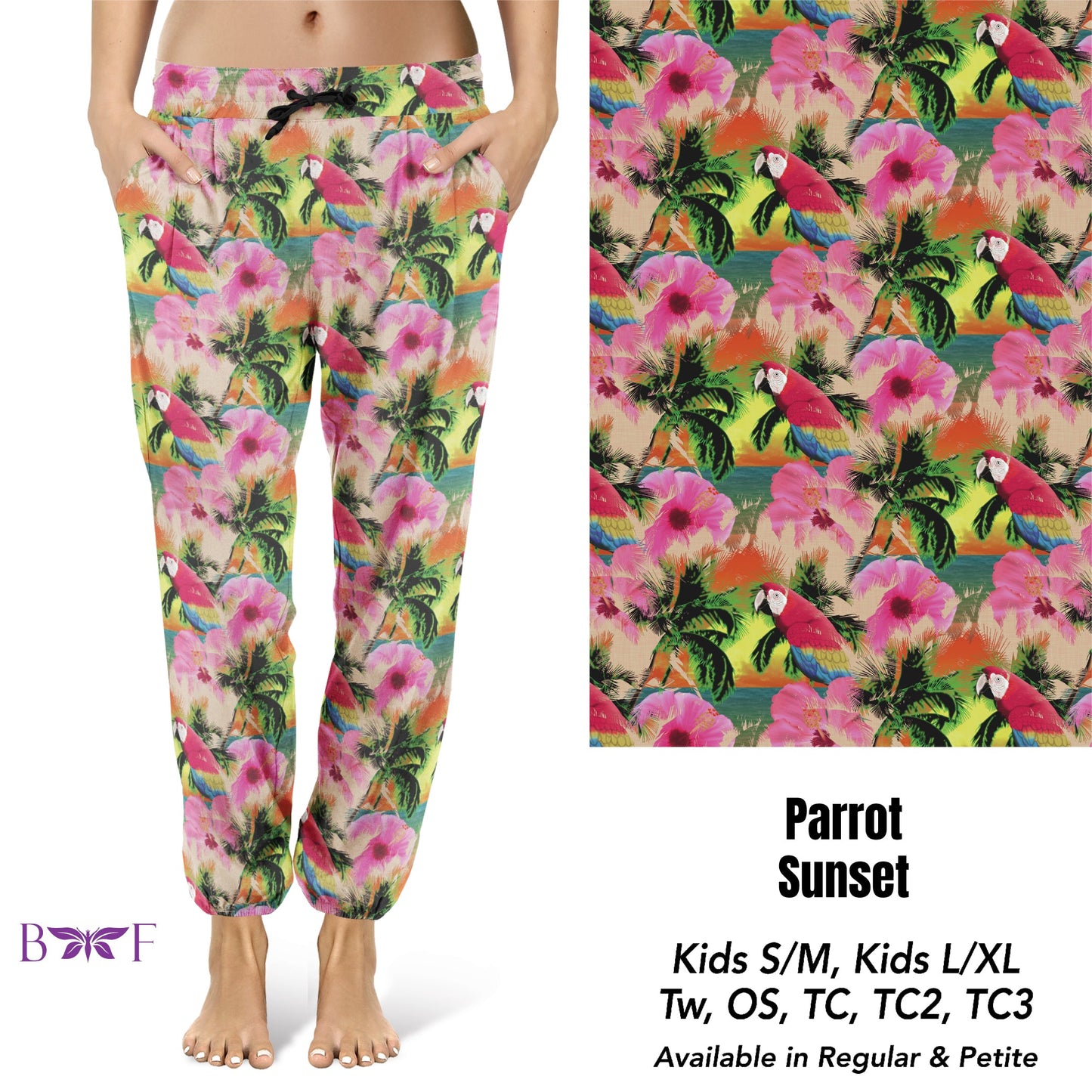 Parrot sunset capri with pockets