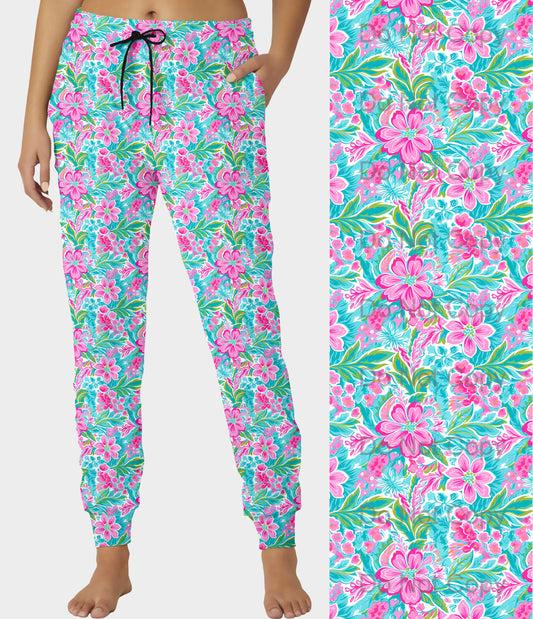 RTS - Pink Flowers Joggers