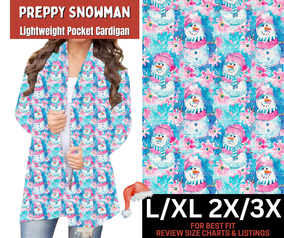Preppy Snowman Pocket Cardigan