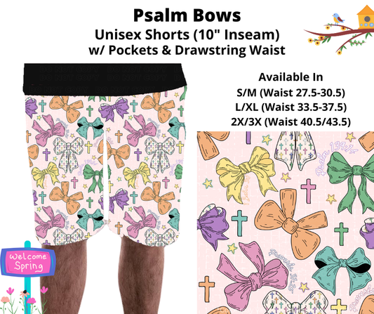 Preorder! Closes 1/22. ETA April. Psalm Bows Unisex Shorts