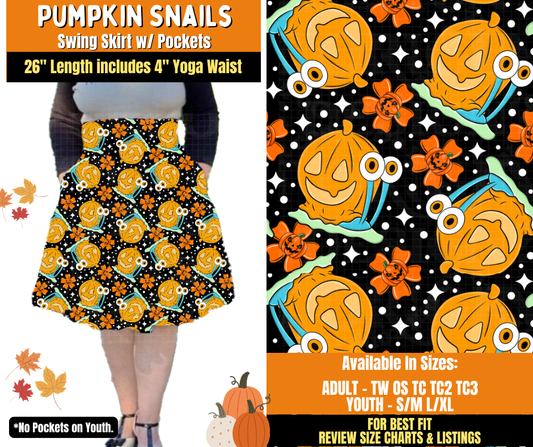 Preorder! Closes 7/16. ETA Oct. Pumpkin Snails Swing Skirt