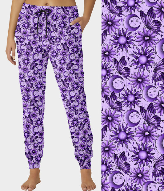 RTS - Purple Celestial Butterfly Joggers