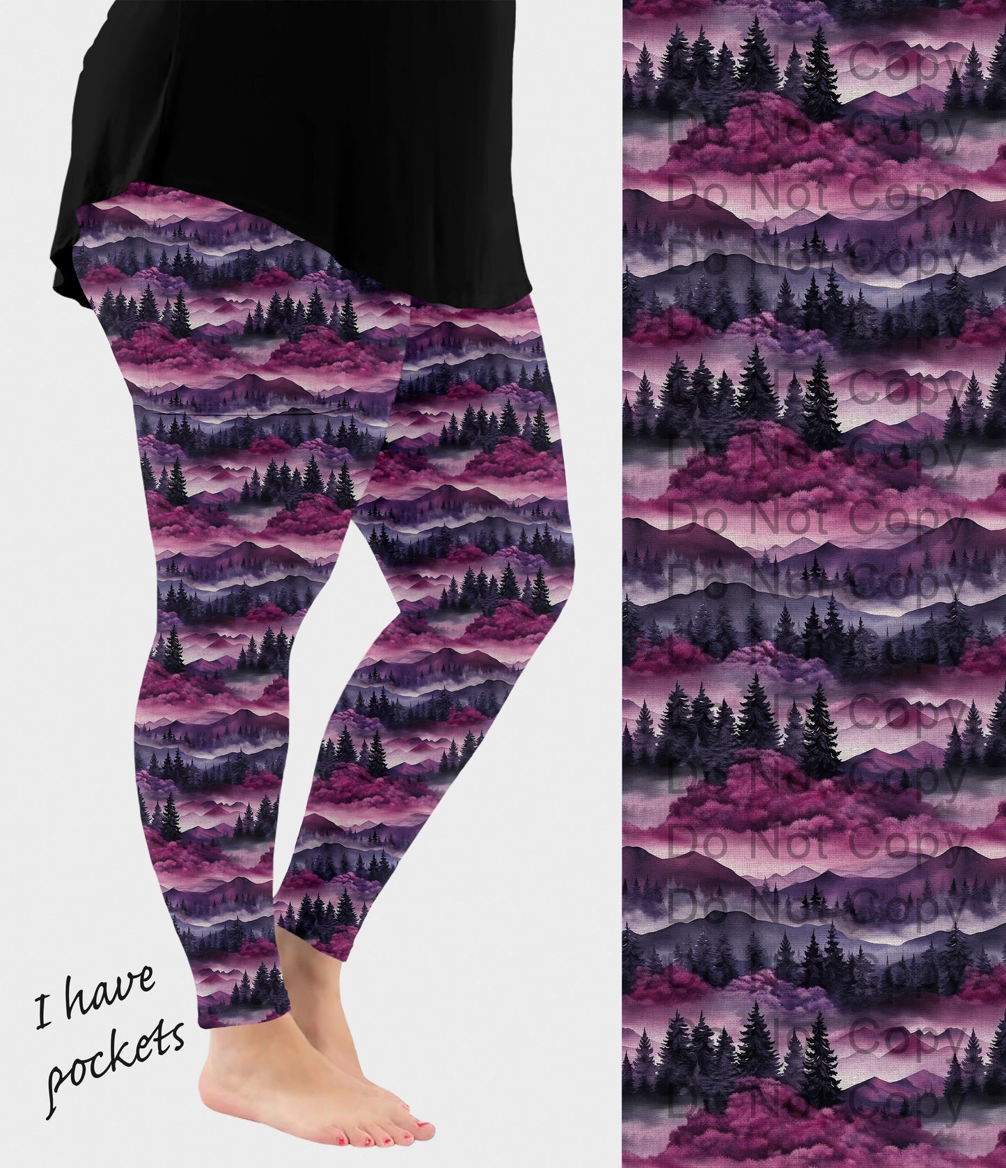 RTS - Purple Mountains Leggings w/ Pockets