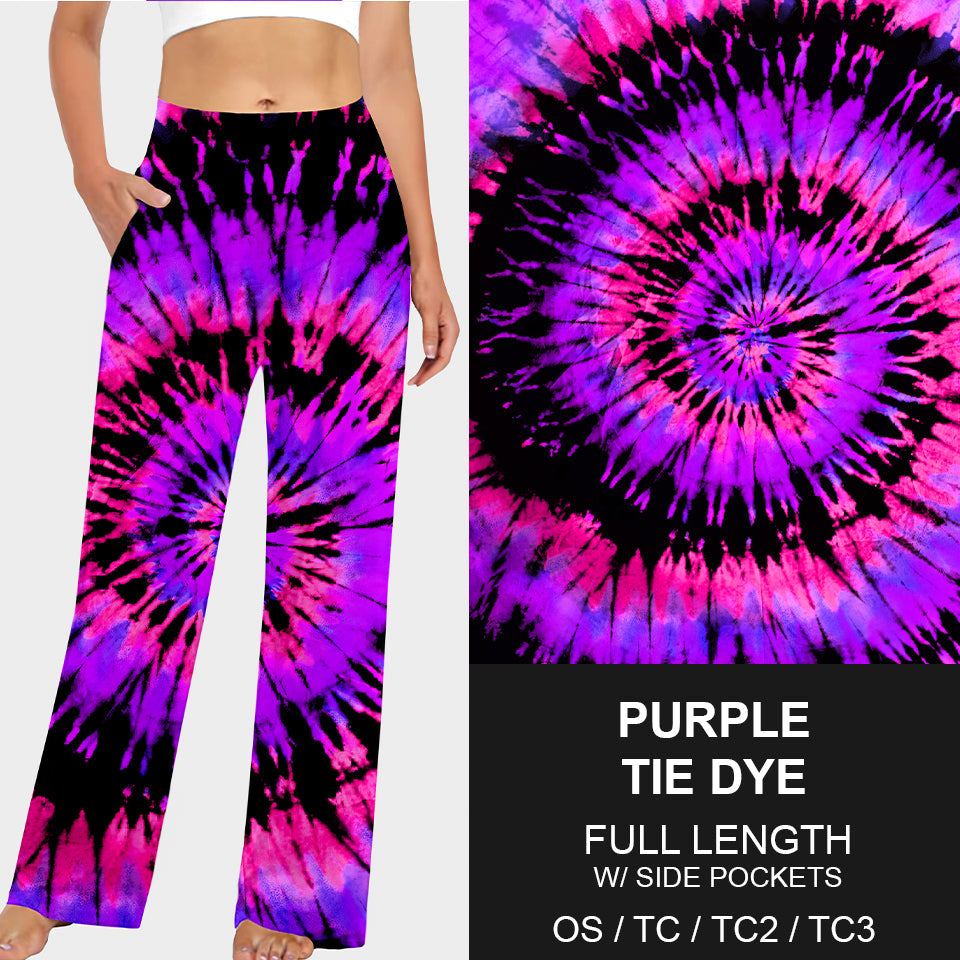 RTS - Purple Pink Tie Dye Lounger Pants