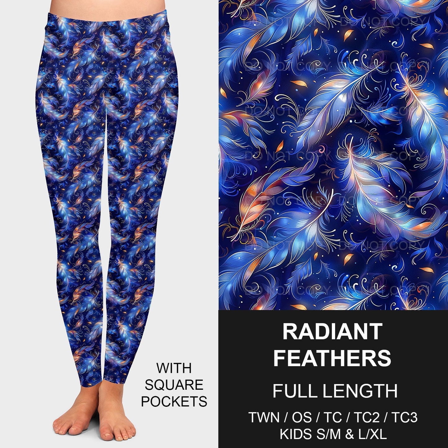 B203 - Preorder Radiant Feathers Leggings w/ Pockets (Closes 12/29. ETA late March)