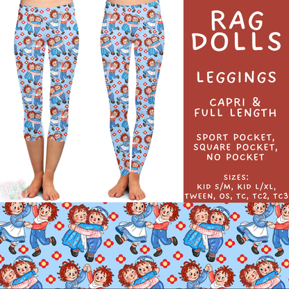Batch #555 - Cool Characters 7 - Closes 7/13 - ETA mid Sept - Rag Dolls Full and Capri Length Leggings