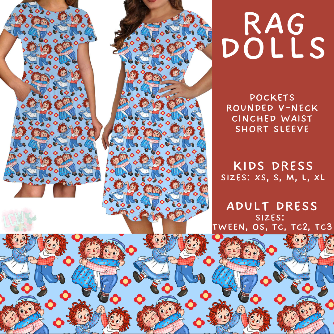 Batch #555 - Cool Characters 7 - Closes 7/13 - ETA mid Sept - Rag Dolls Adult & Kids Dresses