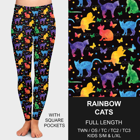 B203 - Preorder Rainbow Cats Leggings w/ Pockets (Closes 12/29. ETA late March)