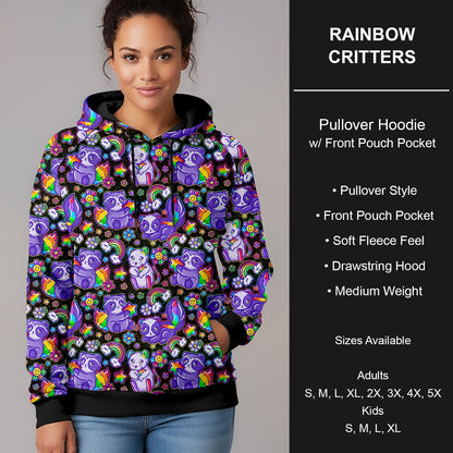 B266 - Preorder Rainbow Critters Pullover Hoodie (Closes 12/17. ETA late Feb.)