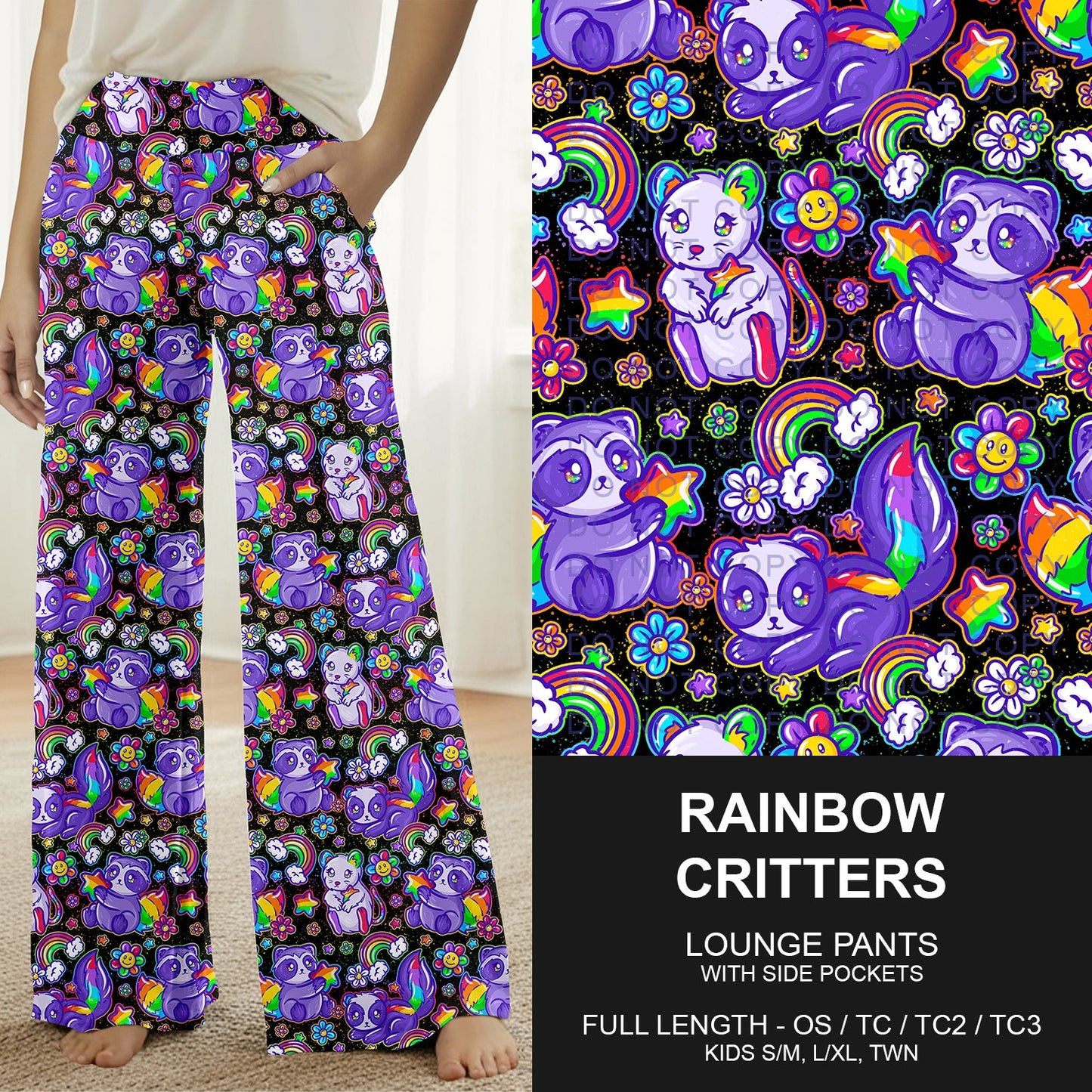 B267 - Preorder Rainbow Critters Lounge Pants (Closes 12/21. ETA late Feb.)