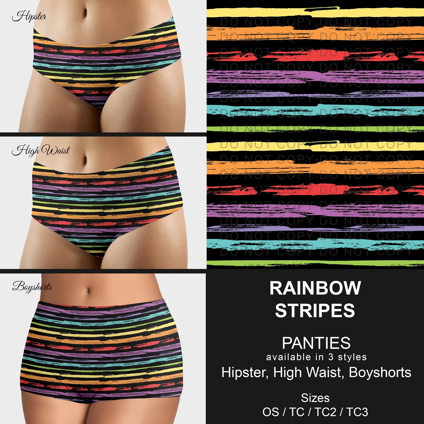 B306 - Preorder Rainbow Stripes Panties (Closes 8/07. ETA mid October)