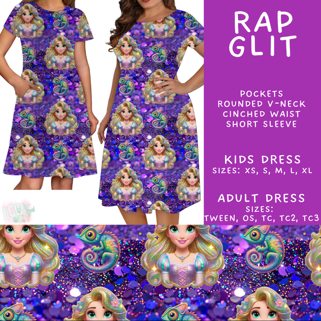 Batch #557 - Princess Glitter - Closes 7/17 - ETA mid Sept - Rap Glit Adult & Kids Dresses