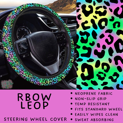 Batch #554 - Car Accessories 3 - Closes 7/10 - ETA early/mid Sept - RBow Leop Steering Wheel Cover