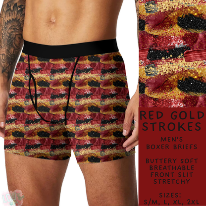 Batch #612 - Valentine's Matching Underwear - Closes 11/11 - ETA mid Jan - Red Gold Strokes Men's Boxer Briefs