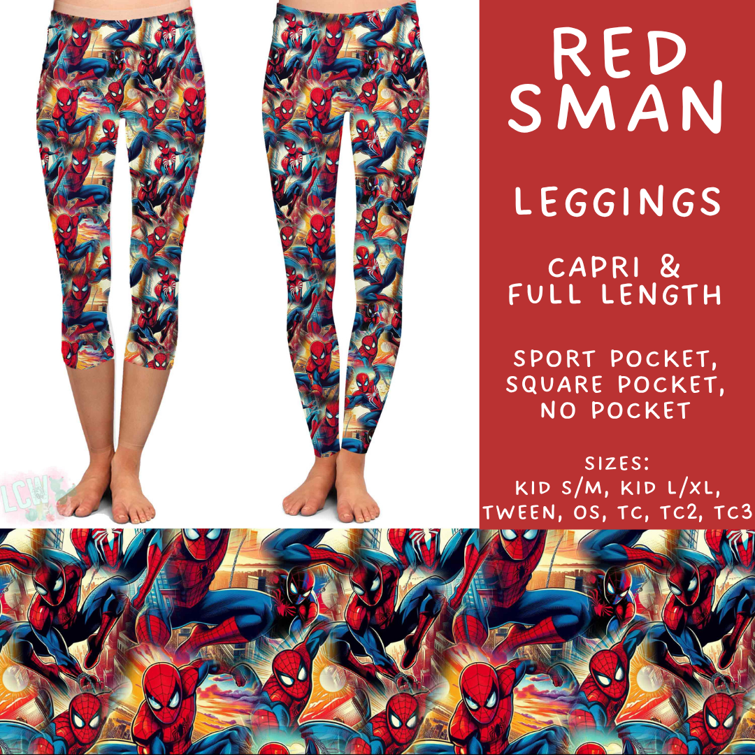 Batch #589 - August Request Run - Closes 9/23 - ETA mid/late Nov - Red SMan Full and Capri Length Leggings