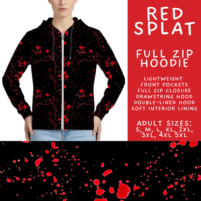 Batch #560 - Halloween 4 - Closes 7/26 - ETA late Sept - Red Splat Full Zip Hoodie