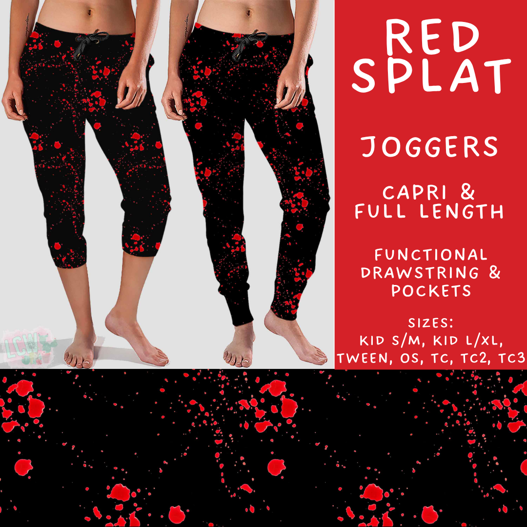 Batch #560 - Halloween 4 - Closes 7/26 - ETA late Sept - Red Splat Full and Capri Length Joggers
