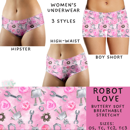 Batch #612 - Valentine's Matching Underwear - Closes 11/11 - ETA mid Jan - Robot Love Women's Underwear