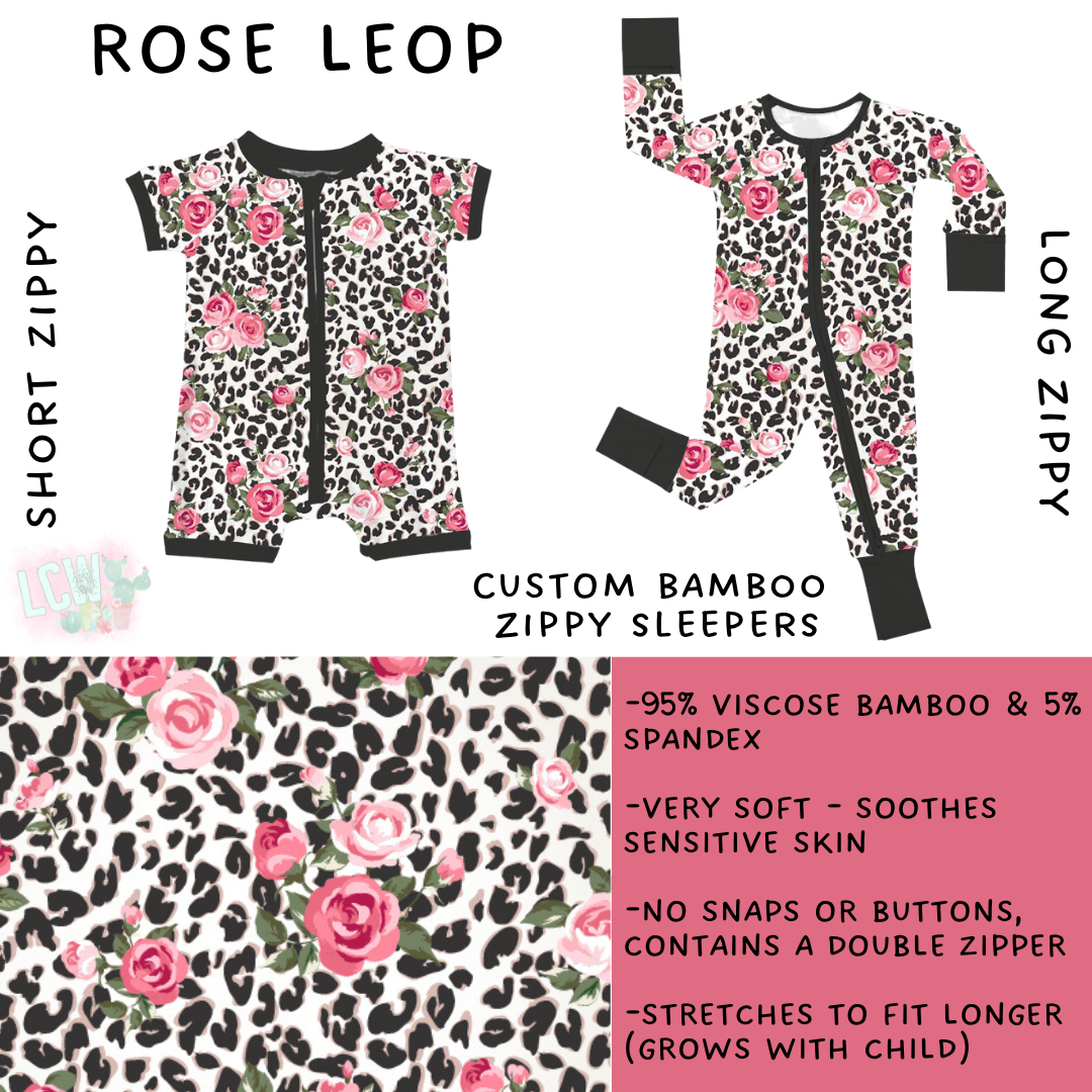 Ready to Ship - Rose Leop Short Zippy- 2T
