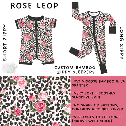 Ready to Ship - Rose Leop Short Zippy- 2T