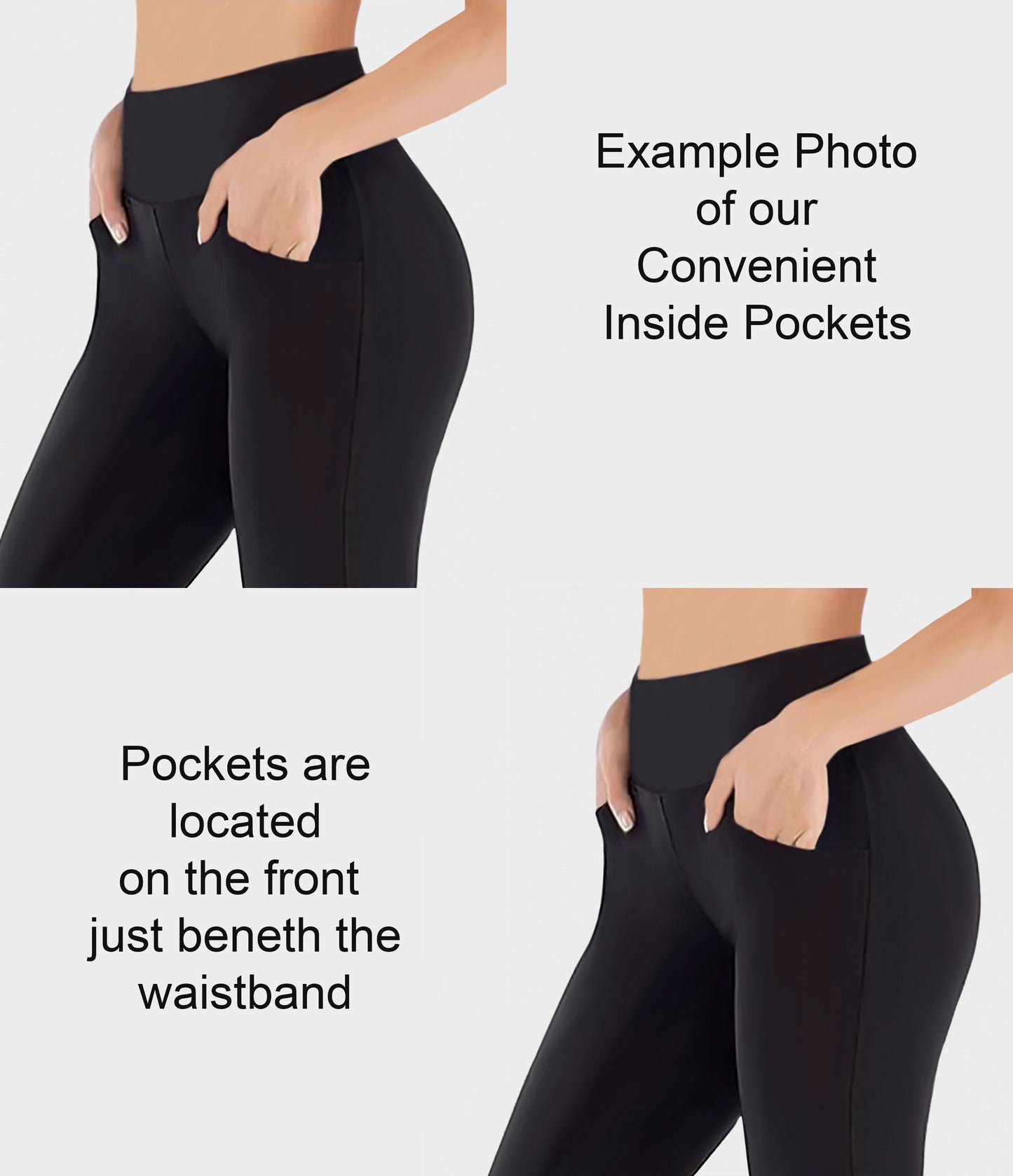 RTS - Solid Black Flare Leggings w/ Pockets