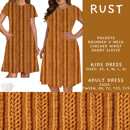 Batch #596 - Sweater Weather - Closes 10/9 - ETA early Dec - Rust Adult & Kids Dresses