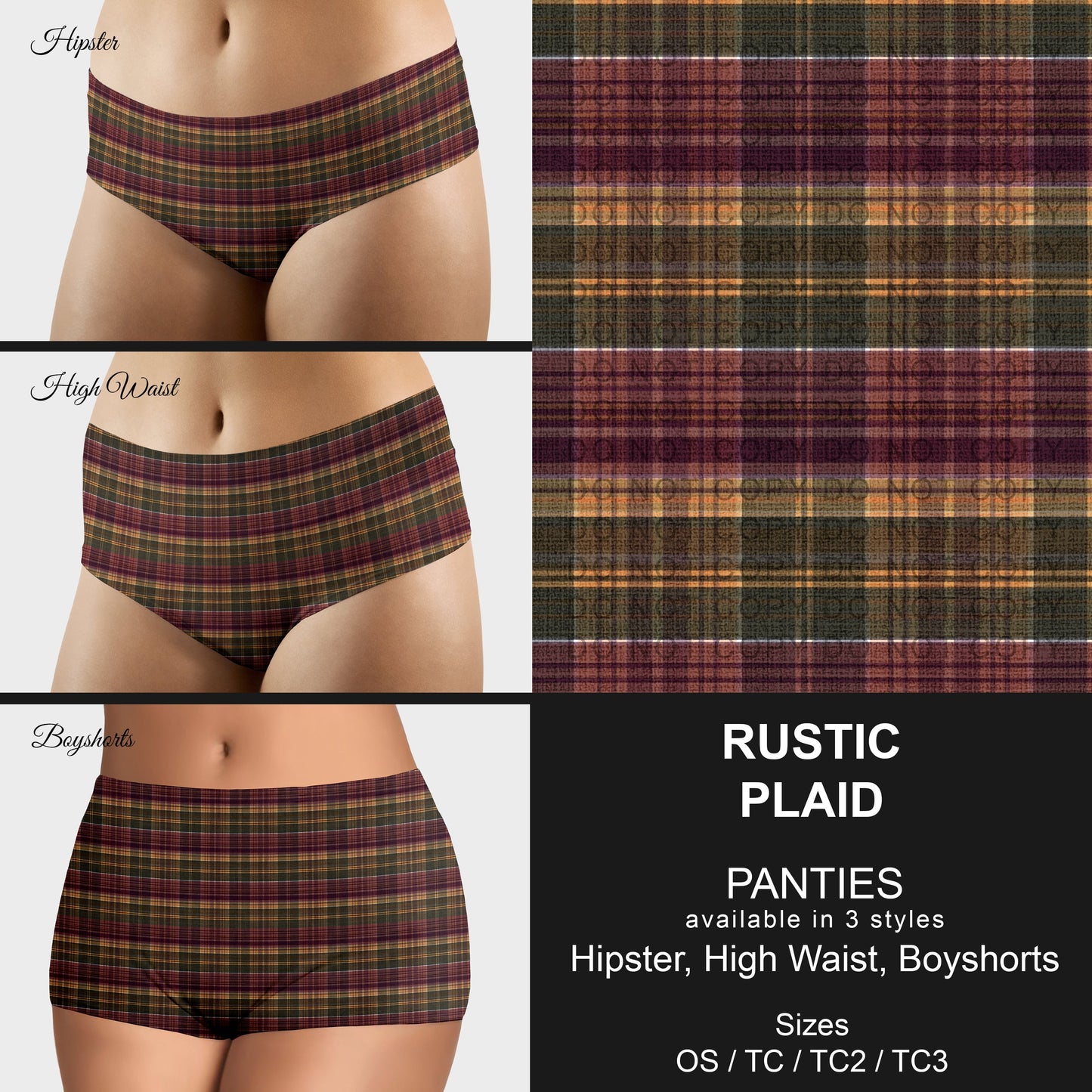 B306 - Preorder Rustic Plaid Panties (Closes 8/07. ETA mid October)