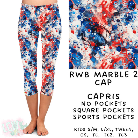 Ready To Ship - RWB Marble 2 Capri Leggings