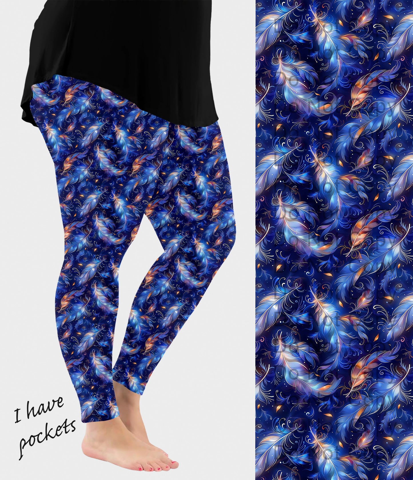 RTS - Radiant Feathers Leggings w/ Pockets