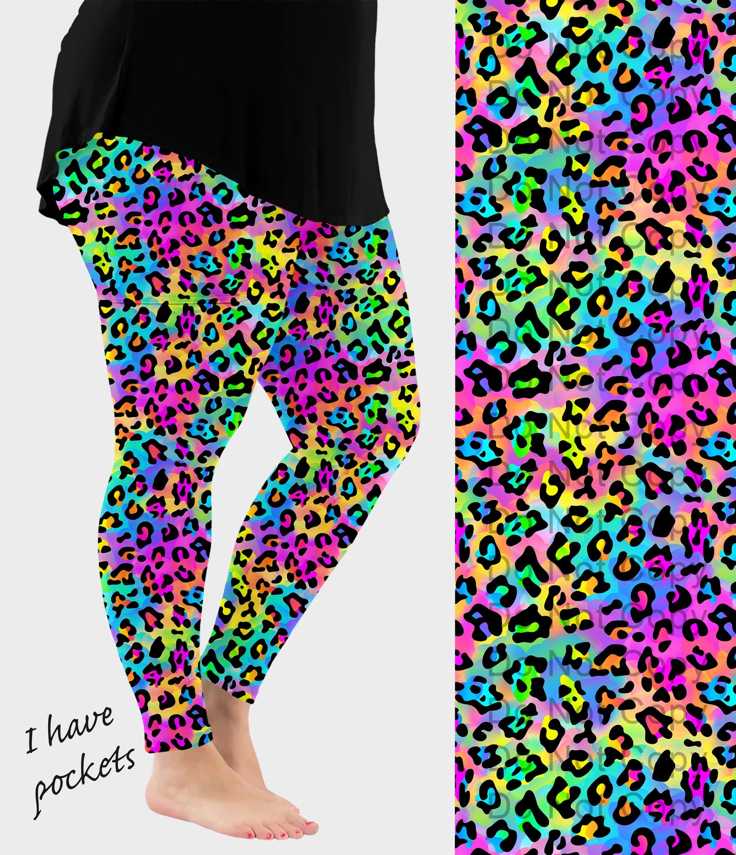 RTS - Rainbow Leopard Leggings w/ Pockets