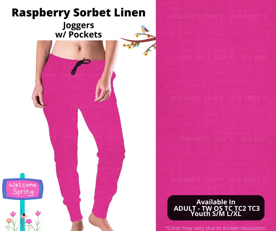 Preorder! Closes 1/8. ETA April. Raspberry Sorbet Linen Joggers