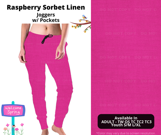 Preorder! Closes 1/8. ETA April. Raspberry Sorbet Linen Joggers