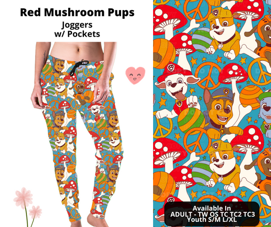 Preorder! Closes 3/3. ETA June. Red Mushroom Pups Joggers