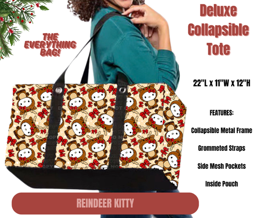Reindeer Kitty Collapsible Tote