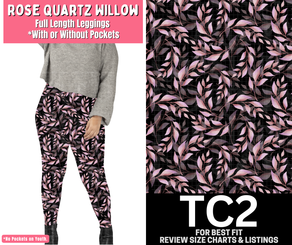Rose Quartz Willow Full Length Leggings w/ Pockets