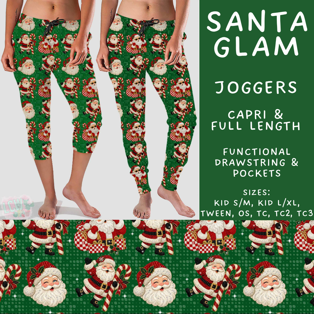 Batch #600 - Jingle all the Way 2 - Closes 10/19 - ETA early/mid Dec - Santa Glam Full and Capri Length Joggers